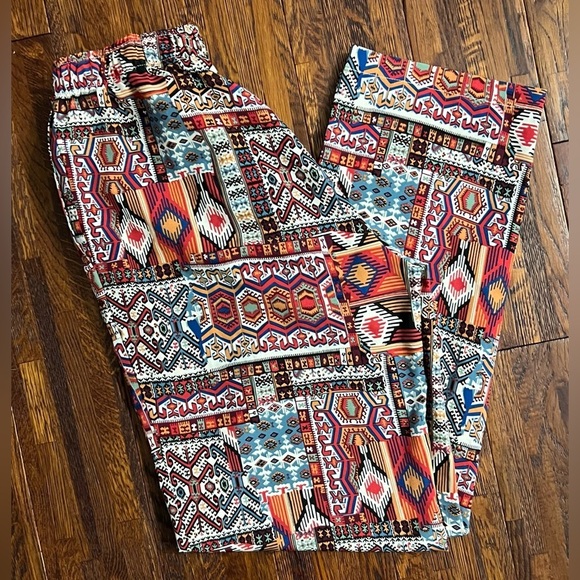 BDG Urban Outfitters Geometric Pull-on Pant in Red / Multicolor in Small - Picture 8 of 8